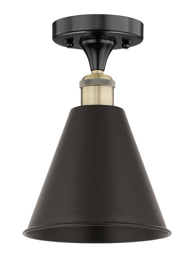 Edison One Light Semi-Flush Mount in Black Antique Brass (405|616-1F-BAB-MBC-8-BK)