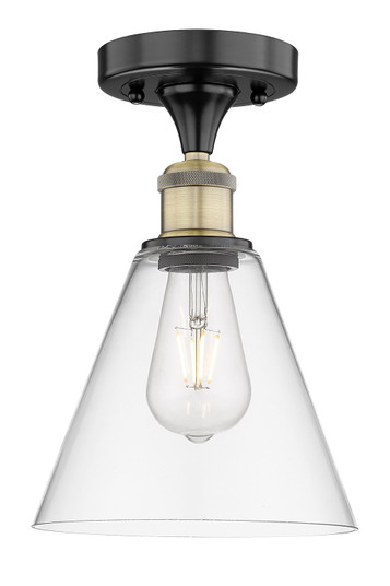 Edison One Light Semi-Flush Mount in Black Antique Brass (405|616-1F-BAB-GBC-82)