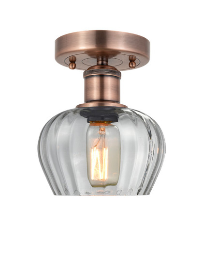 Edison One Light Semi-Flush Mount in Antique Copper (405|616-1F-AC-G92)