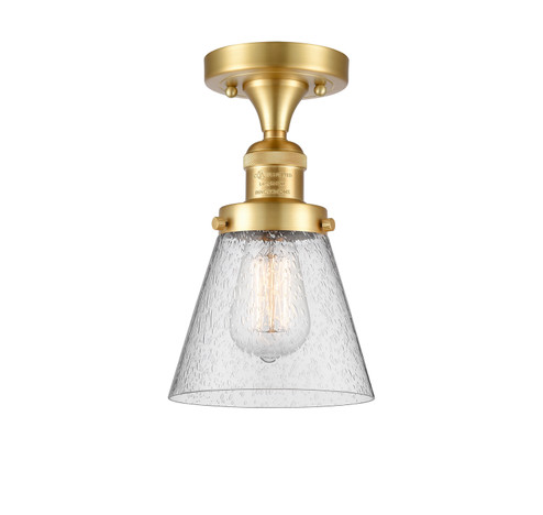 Franklin Restoration One Light Semi-Flush Mount in Satin Gold (405|517-1CH-SG-G64)
