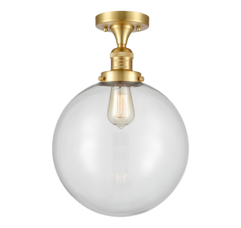 Franklin Restoration One Light Semi-Flush Mount in Satin Gold (405|517-1CH-SG-G202-12)