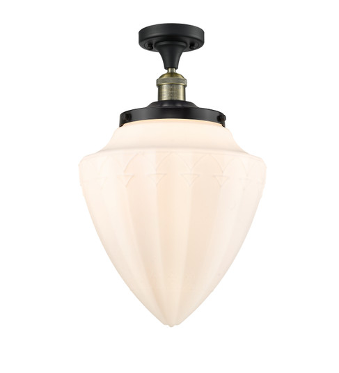 Franklin Restoration One Light Semi-Flush Mount in Black Antique Brass (405|517-1CH-BAB-G661-12)