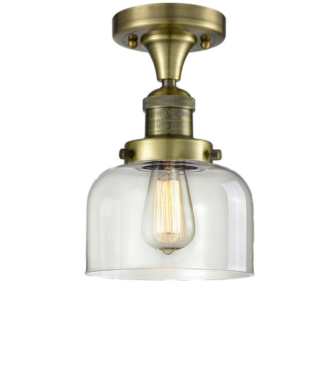 Franklin Restoration One Light Semi-Flush Mount in Antique Brass (405|517-1CH-AB-G72)