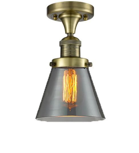 Franklin Restoration One Light Semi-Flush Mount in Antique Brass (405|517-1CH-AB-G63)