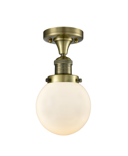 Franklin Restoration LED Semi-Flush Mount in Antique Brass (405|517-1CH-AB-G201-6-LED)
