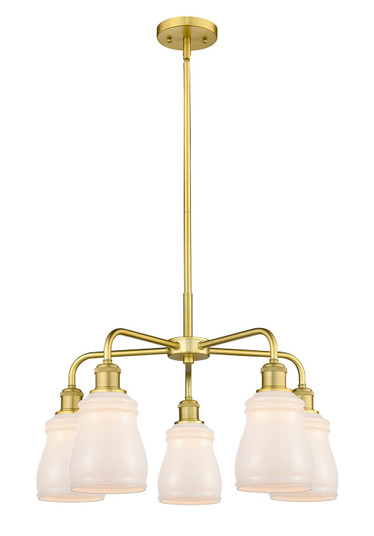 Downtown Urban Five Light Chandelier in Satin Gold (405|516-5CR-SG-G391)