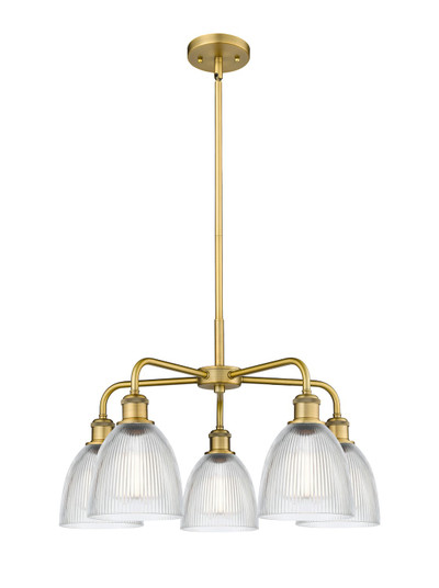 Ballston Five Light Chandelier in Brushed Brass (405|516-5CR-BB-G382)