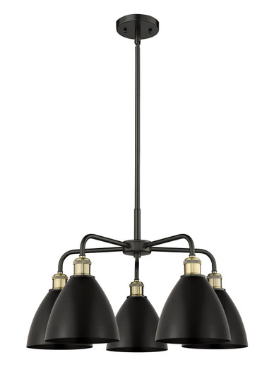 Downtown Urban Five Light Chandelier in Black Antique Brass (405|516-5CR-BAB-MBD-75-BK)