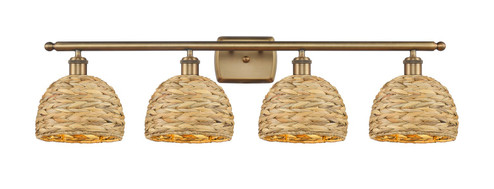 Ballston Four Light Bath Vanity in Brushed Brass (405|516-4W-BB-RBD-8-NAT)
