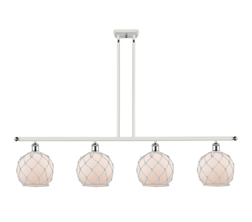 Ballston Four Light Island Pendant in White Polished Chrome (405|516-4I-WPC-G121-8RW)