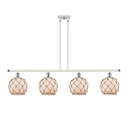 Ballston LED Island Pendant in White Polished Chrome (405|516-4I-WPC-G121-8RB-LED)