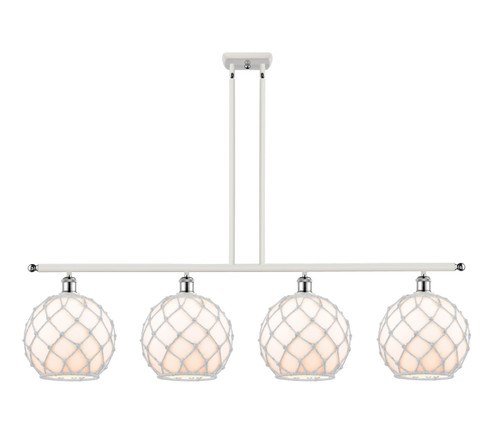 Ballston Four Light Island Pendant in White Polished Chrome (405|516-4I-WPC-G121-10RW)