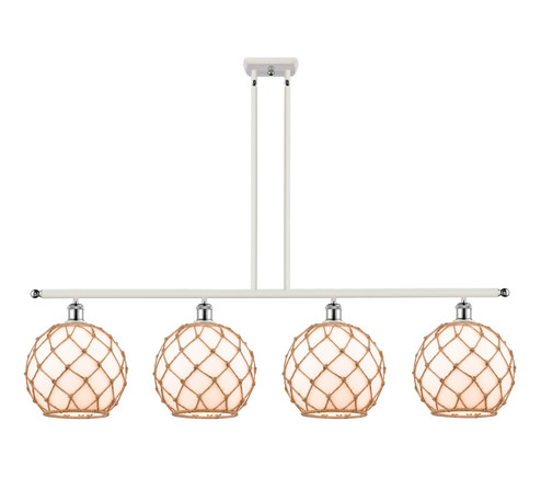 Ballston Four Light Island Pendant in White Polished Chrome (405|516-4I-WPC-G121-10RB)
