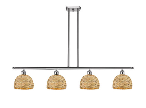 Ballston Four Light Island Pendant in Satin Nickel (405|516-4I-SN-RBD-8-NAT)