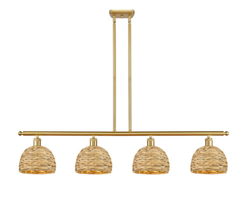Ballston Four Light Island Pendant in Satin Gold (405|516-4I-SG-RBD-8-NAT)