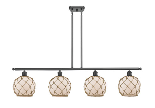 Ballston Four Light Island Pendant in Matte Black (405|516-4I-BK-G121-8RB)