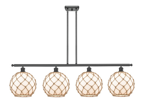 Ballston Four Light Island Pendant in Matte Black (405|516-4I-BK-G121-10RB)