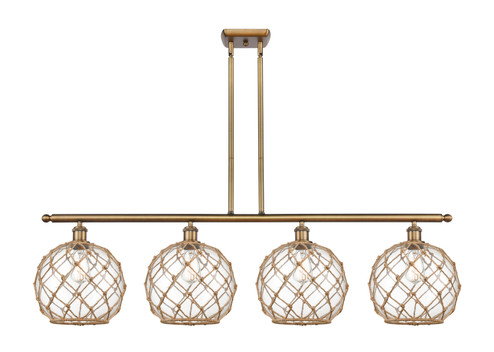 Ballston Four Light Island Pendant in Brushed Brass (405|516-4I-BB-G122-10RB)