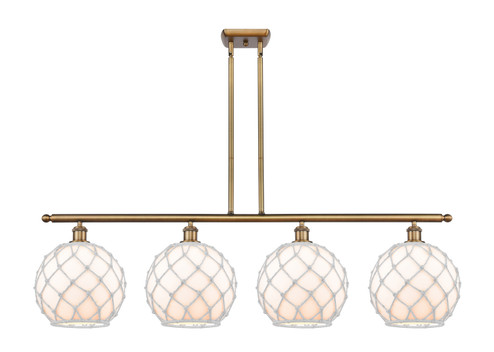 Ballston Four Light Island Pendant in Brushed Brass (405|516-4I-BB-G121-10RW)
