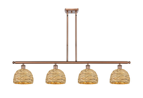 Ballston Four Light Island Pendant in Antique Copper (405|516-4I-AC-RBD-8-NAT)