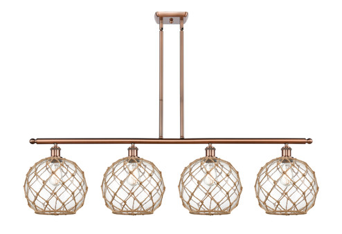 Ballston Four Light Island Pendant in Antique Copper (405|516-4I-AC-G122-10RB)