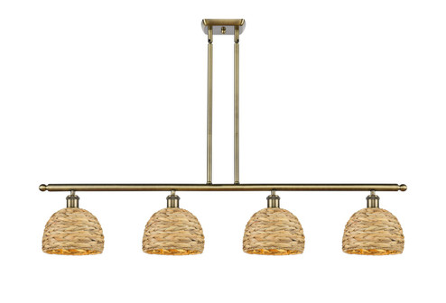 Ballston Four Light Island Pendant in Antique Brass (405|516-4I-AB-RBD-8-NAT)