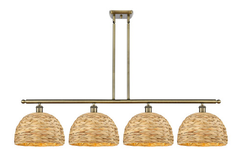Ballston Four Light Island Pendant in Antique Brass (405|516-4I-AB-RBD-12-NAT)