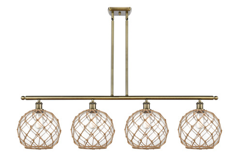 Ballston Four Light Island Pendant in Antique Brass (405|516-4I-AB-G122-10RB)
