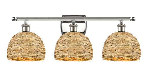 Ballston Three Light Bath Vanity in Polished Nickel (405|516-3W-PN-RBD-8-NAT)