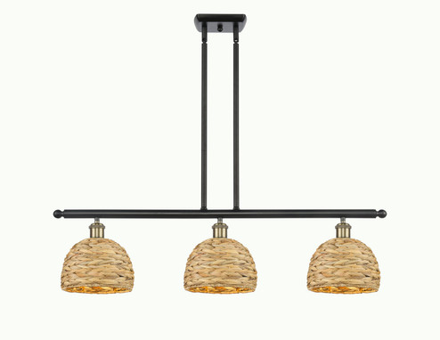 Ballston Three Light Island Pendant in Black Antique Brass (405|516-3I-BAB-RBD-8-NAT)
