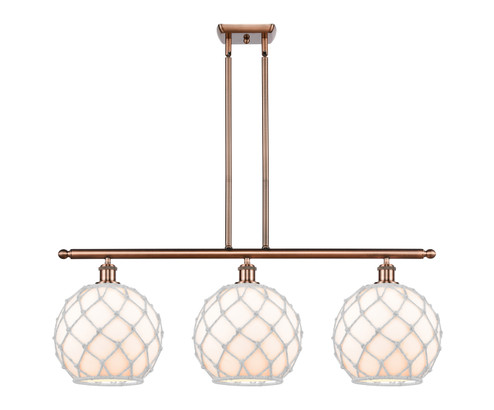 Ballston Three Light Island Pendant in Antique Copper (405|516-3I-AC-G121-10RW)