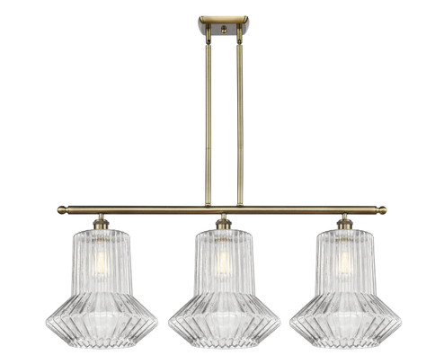 Ballston Three Light Island Pendant in Antique Brass (405|516-3I-AB-G212)