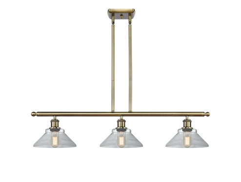 Ballston Three Light Island Pendant in Antique Brass (405|516-3I-AB-G132) Ballston Three Light Island Pendant in Antique Brass (405|516-3I-AB-G132)