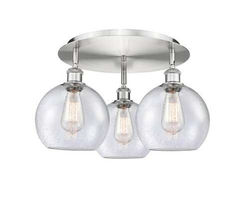 Ballston Three Light Semi-Flush Mount in Satin Nickel (405|516-3C-SN-G124-8)