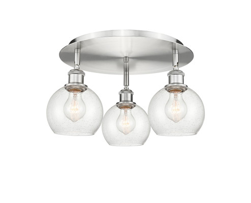 Ballston Three Light Semi-Flush Mount in Satin Nickel (405|516-3C-SN-G124-6)