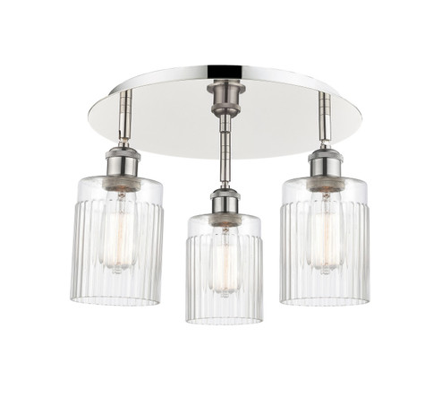 Ballston Three Light Semi-Flush Mount in Polished Nickel (405|516-3C-PN-G342)