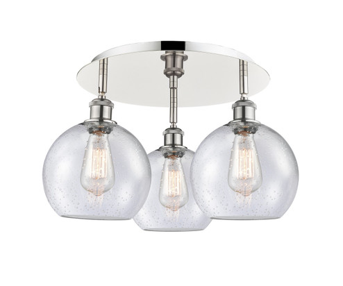 Ballston Three Light Semi-Flush Mount in Polished Nickel (405|516-3C-PN-G124-8)