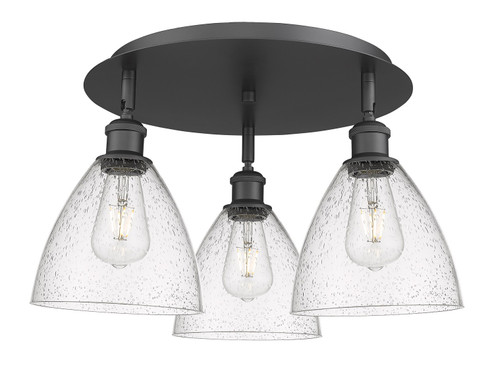 Ballston Three Light Semi-Flush Mount in Matte Black (405|516-3C-BK-GBD-754)