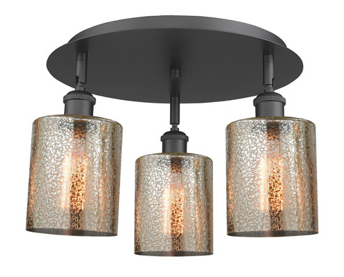 Ballston Three Light Flush Mount in Matte Black (405|516-3C-BK-G116)