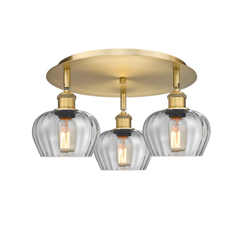 Ballston Three Light Semi-Flush Mount in Brushed Brass (405|516-3C-BB-G92)