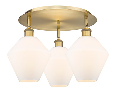 Ballston Three Light Flush Mount in Brushed Brass (405|516-3C-BB-G651-8)