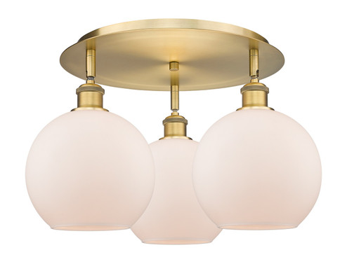 Ballston Three Light Semi-Flush Mount in Brushed Brass (405|516-3C-BB-G121-8)