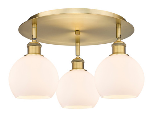 Ballston Three Light Semi-Flush Mount in Brushed Brass (405|516-3C-BB-G121-6)