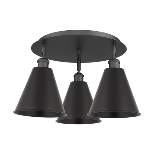 Ballston Three Light Semi-Flush Mount in Black Antique Brass (405|516-3C-BAB-MBC-8-BK)