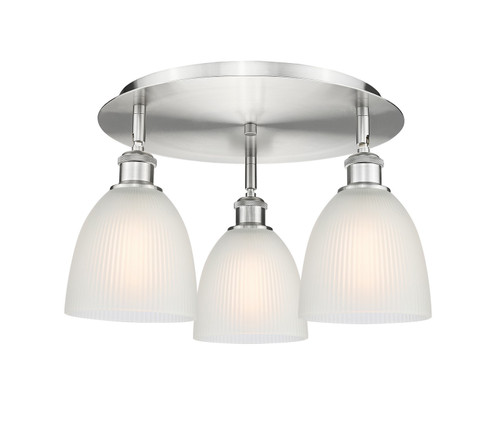 Ballston Three Light Semi-Flush Mount in Antique Copper (405|516-3C-AC-G381)
