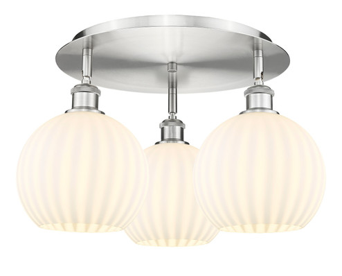 Ballston Three Light Semi-Flush Mount in Antique Brass (405|516-3C-AB-G1215-8)