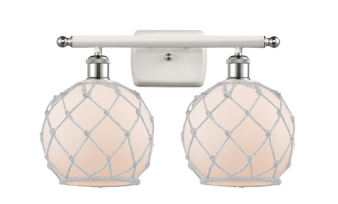 Ballston Two Light Bath Vanity in White Polished Chrome (405|516-2W-WPC-G121-8RW)