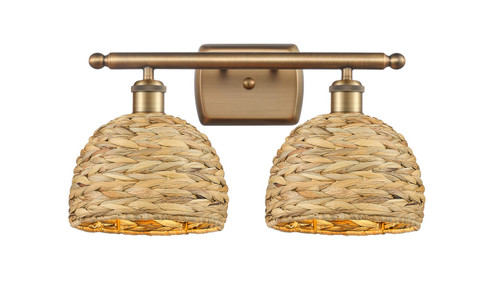 Ballston Two Light Bath Vanity in Brushed Brass (405|516-2W-BB-RBD-8-NAT)