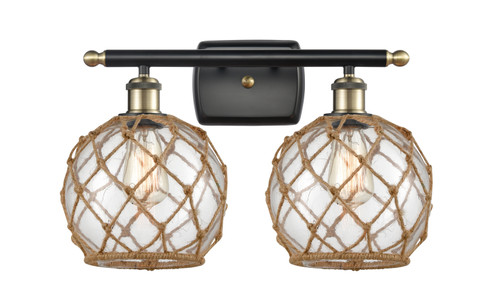 Ballston Two Light Bath Vanity in Black Antique Brass (405|516-2W-BAB-G122-8RB)