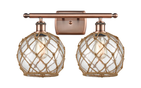 Ballston Two Light Bath Vanity in Antique Copper (405|516-2W-AC-G122-8RB)